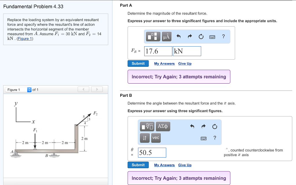 Solved Fundamental Problem 4.33 Part A Determine the | Chegg.com