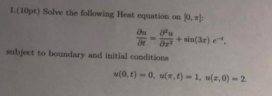 Solved 5.(10pt) Using the Finite Difference method, to | Chegg.com