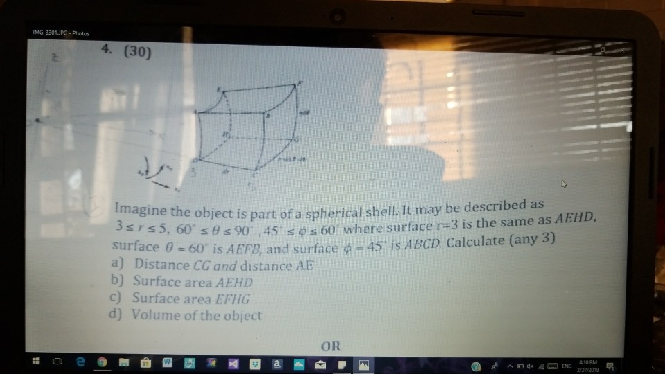 Solved IMG-3301.JPG·Photos 4. (30) 2 Imagine the object is | Chegg.com