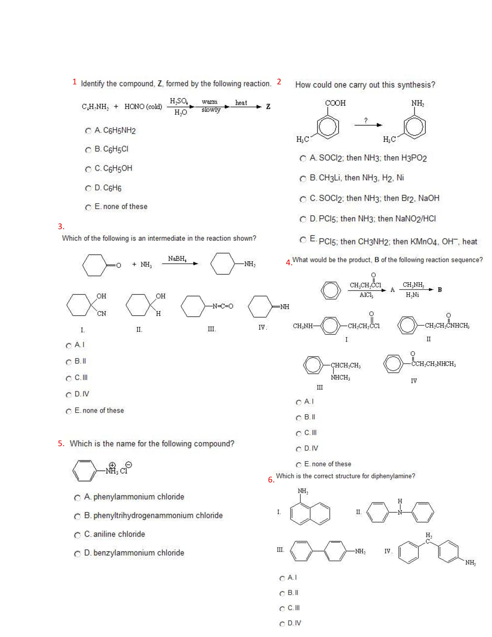 Solved Identify the compound, Z, formed by the following