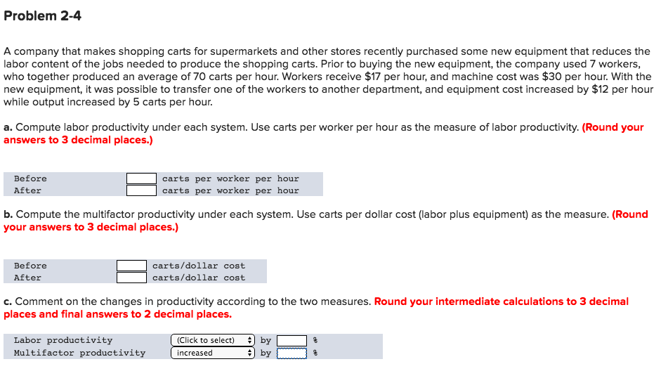 Solved Problem 24 A company that makes shopping carts for