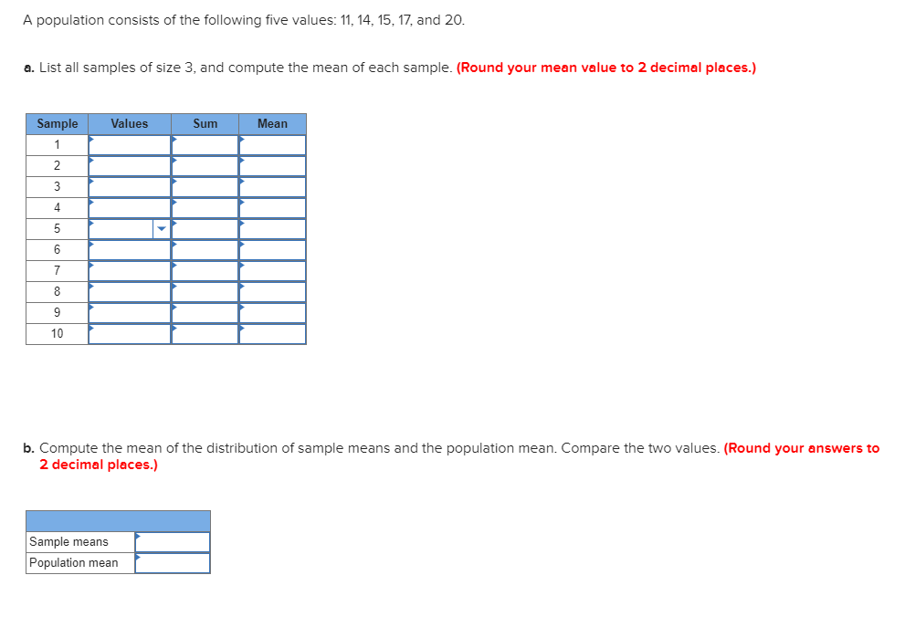 Solved A population consists of the following five values: | Chegg.com