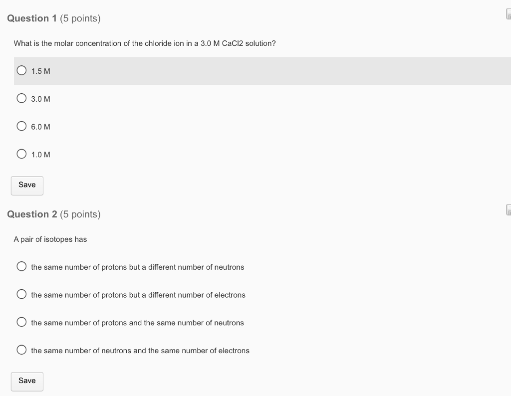 Solved Question 1 (5 points) What is the molar concentration | Chegg.com