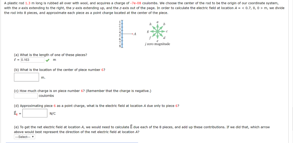 Solved A plastic rod 1.3 m long is rubbed all over with