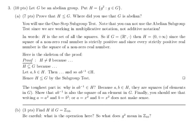 Solved Let G Be An Abelian Group Put H {g² G ∈ G} A