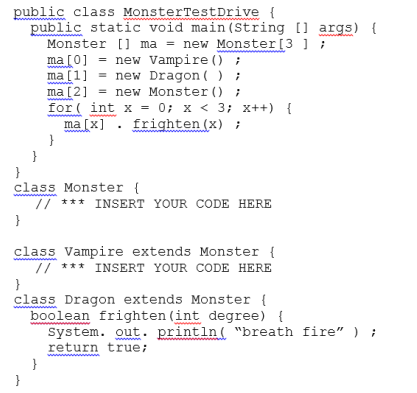 Solved public class MonsterTestDrive public static void main | Chegg.com