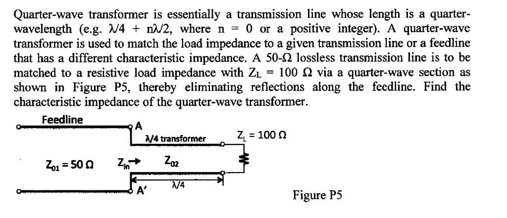 quarter wave transformer smith chart pdf