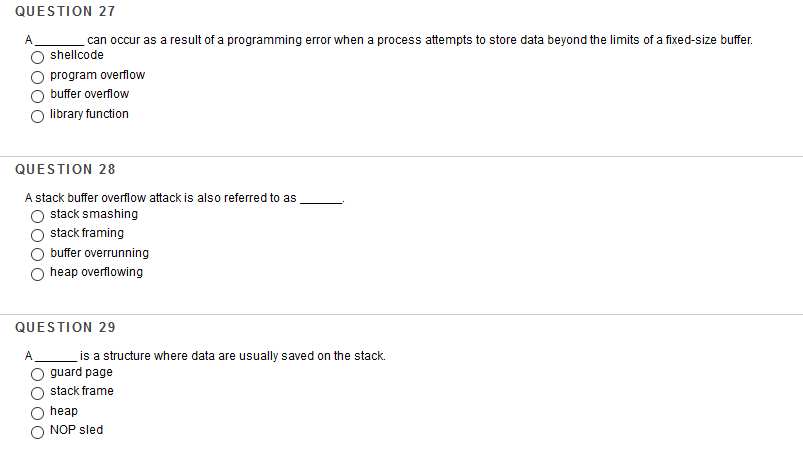 Solved QUESTION 27 can occur as a result of a programming | Chegg.com