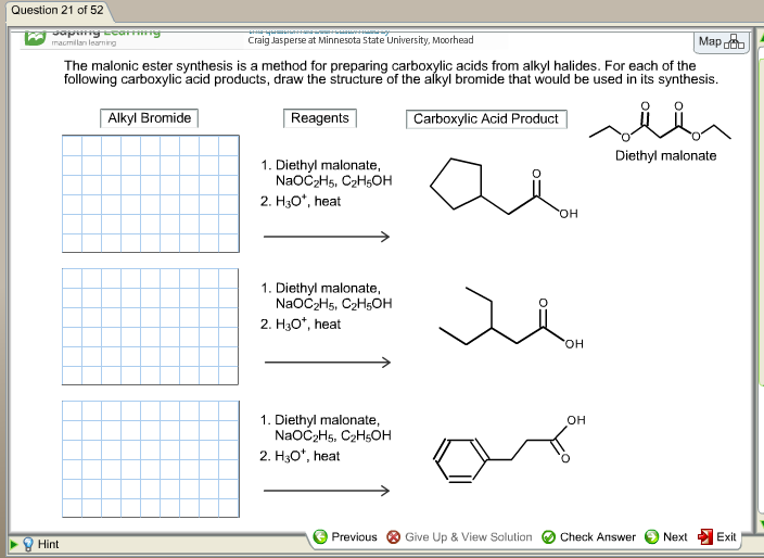 Solved The malonic ester synthesis is a method for preparing | Chegg.com