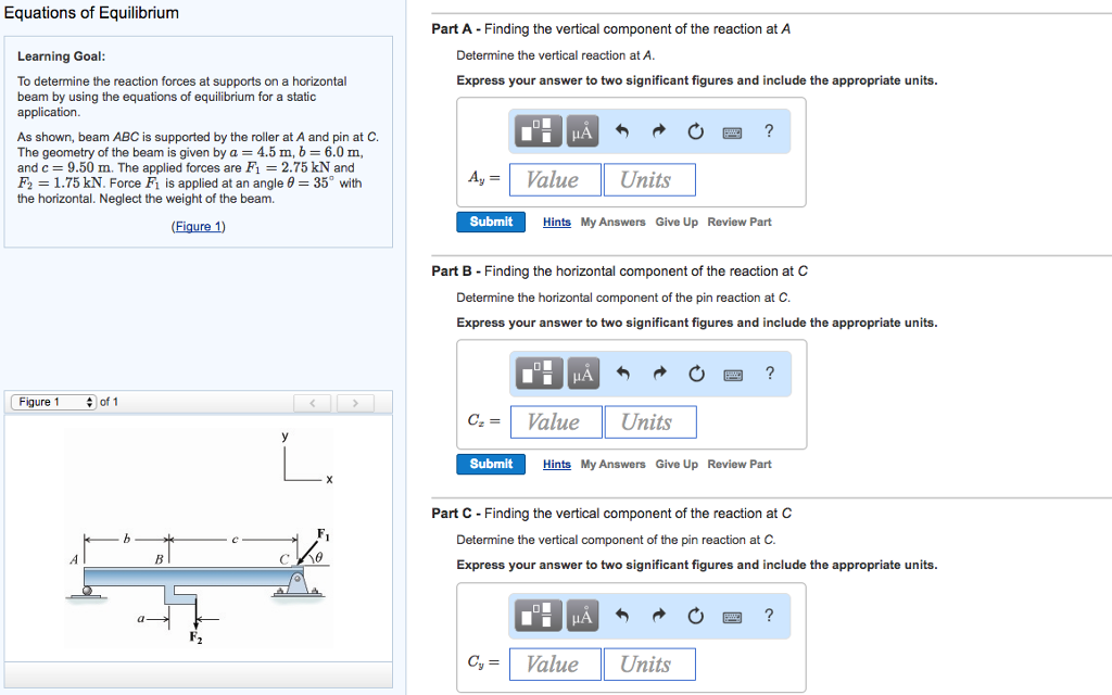 Solved To determine the reaction forces at supports on a | Chegg.com