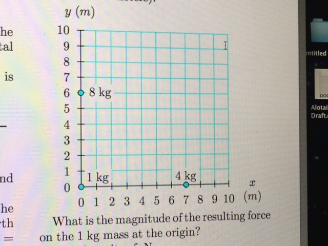 Solved Given: G = 6.6726 1011 N m2/kg2 . Three masses are | Chegg.com