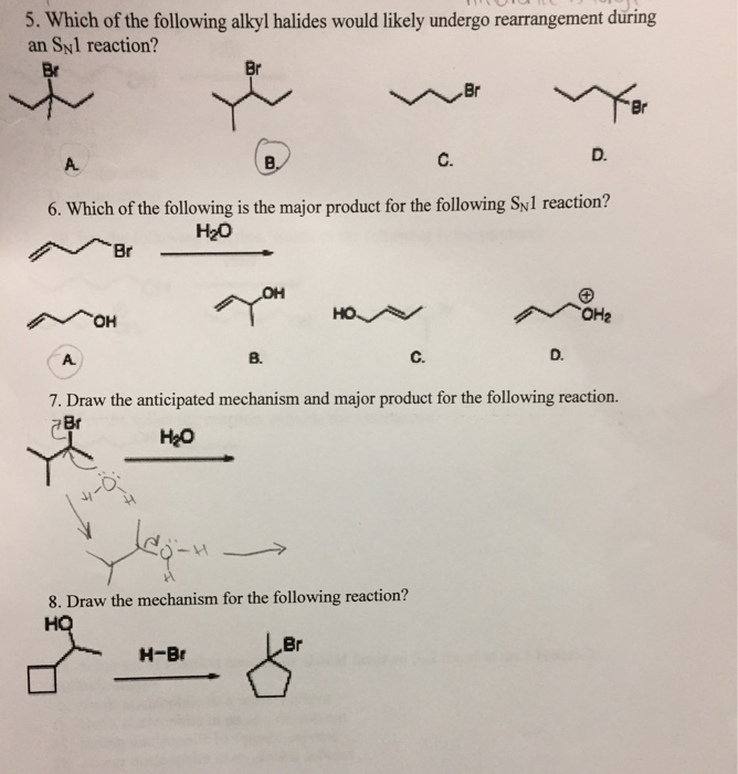 Solved Which of the following alkyl halides would likely | Chegg.com