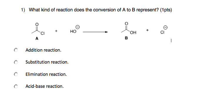 Solved 1) What kind of reaction does the conversion of A to | Chegg.com