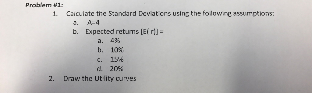 Solved Calculate The Standard Deviations Using The Following | Chegg.com