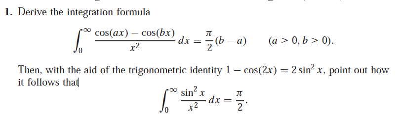 Solved Derive the integration formula integral_0^infinity | Chegg.com