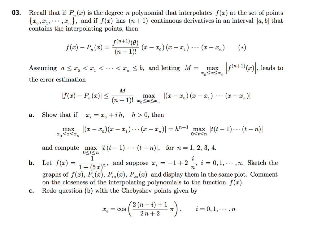 Recall that if P_n (x) is the degree n polynomial | Chegg.com