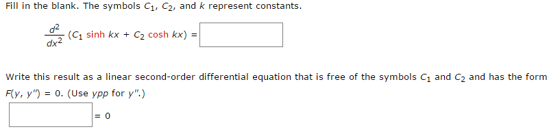 Solved Fill in the blank. The symbols C1, C2, and k | Chegg.com