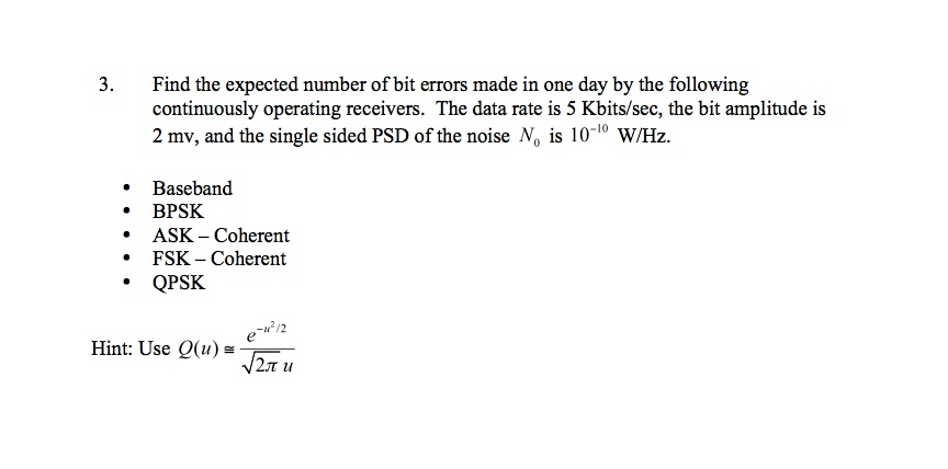 Solved Find the expected number of bit errors made in one | Chegg.com