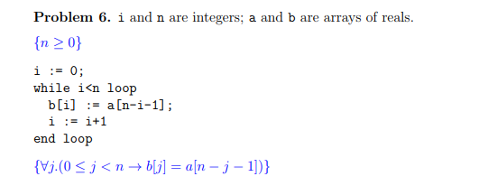 Problem 6. i and n are integers; a and b are arrays | Chegg.com