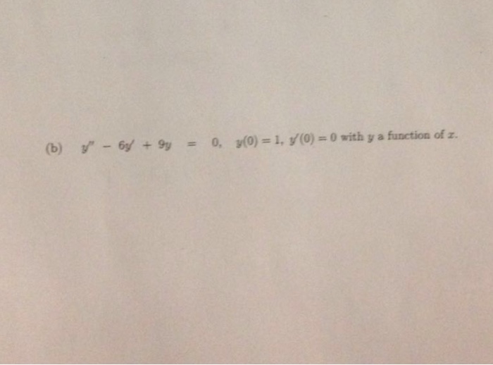 Solved Solve The Initial Value Problem Y 6y 9y 0 Chegg