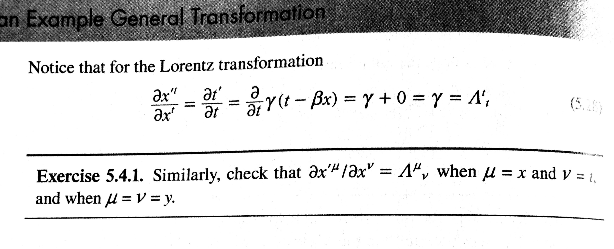 Solved Notice that for the Lorentz transformation partial | Chegg.com