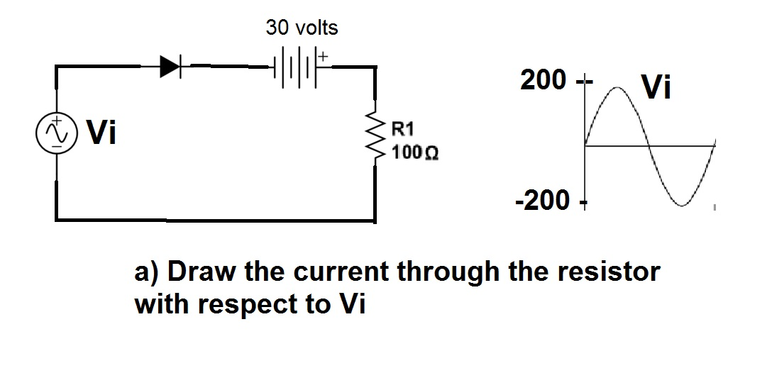 Solved Draw the current through the resistor with respect | Chegg.com