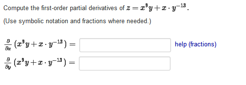 Solved Compute The First Order Partial Derivatives Of Z 0297