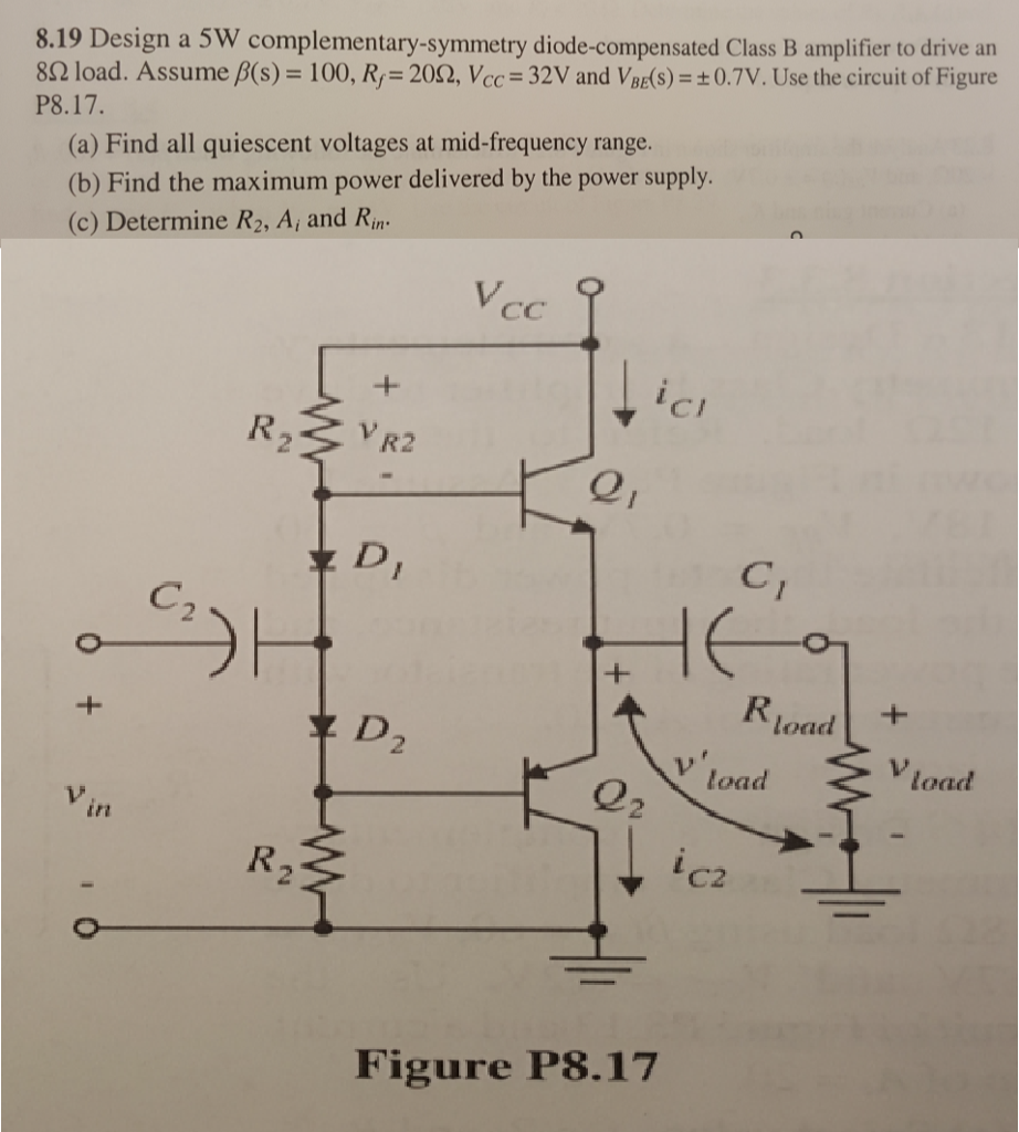 Design a 5W complementarysymmetry