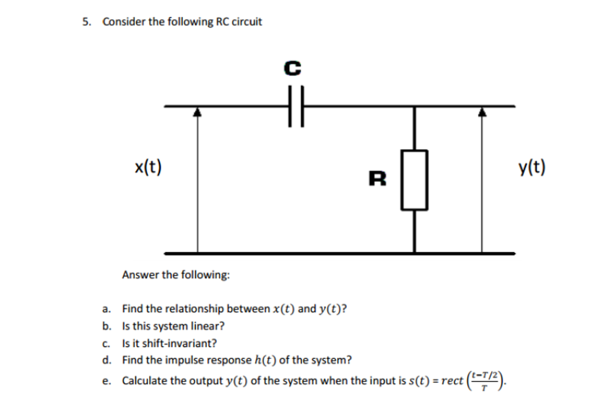 Solved Consider The Following RC Circuit Answer The | Chegg.com