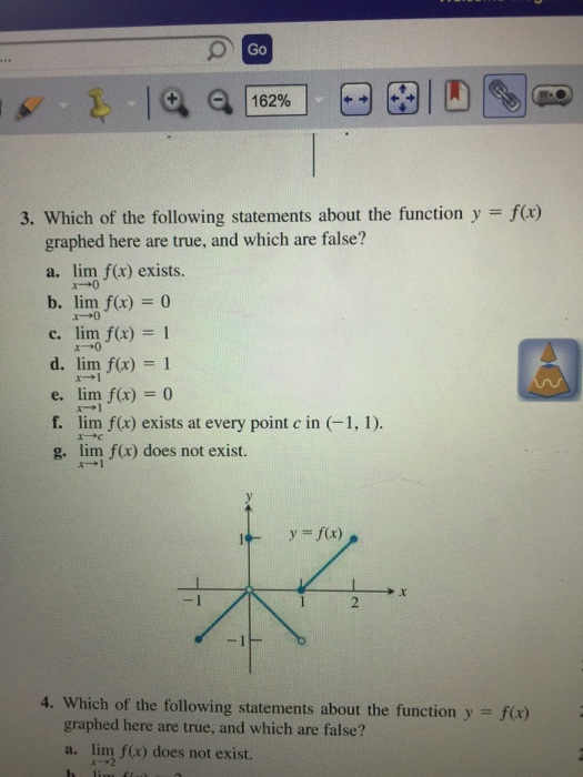 Solved Which of the following statements about the function