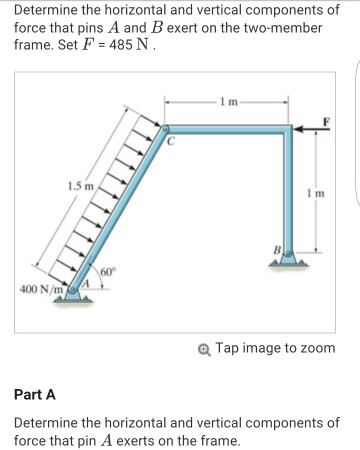 Solved Determine the horizontal and vertical components of | Chegg.com