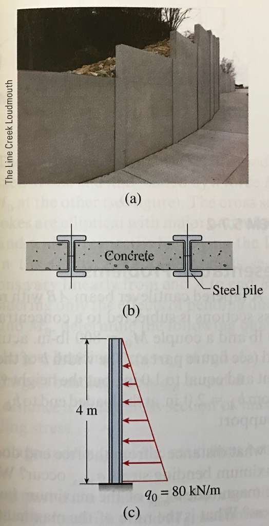 Solved A retaining wall (Fig. a) is constructed using steel | Chegg.com