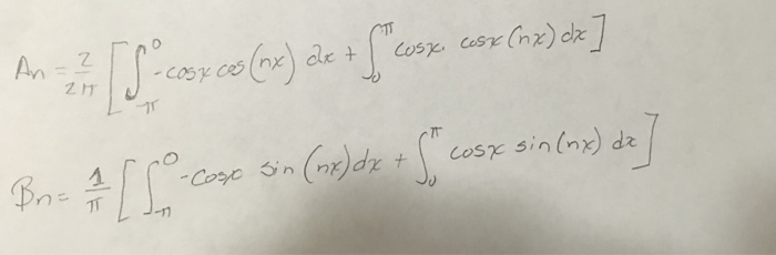 integration of x 2 cos nx dx from 0 to pi