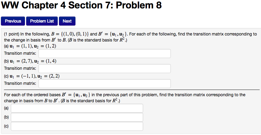 Solved WW Chapter 4 Section 7: Problem 8 Previous Problem | Chegg.com