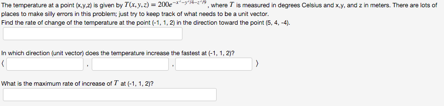 Solved The temperature at a point (x,y,z) is given by | Chegg.com