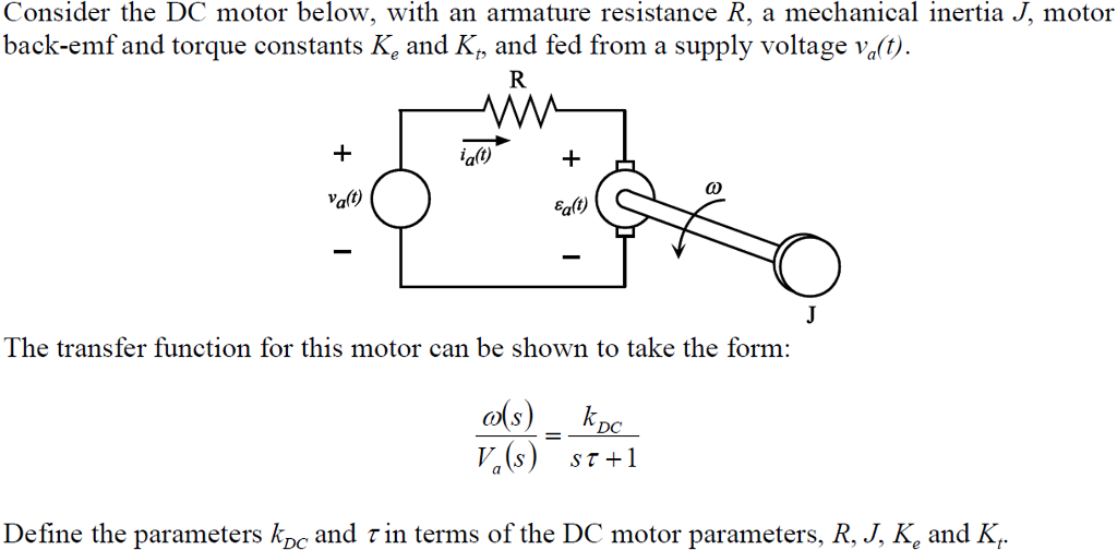 Solved Consider the DC motor below, with an armature