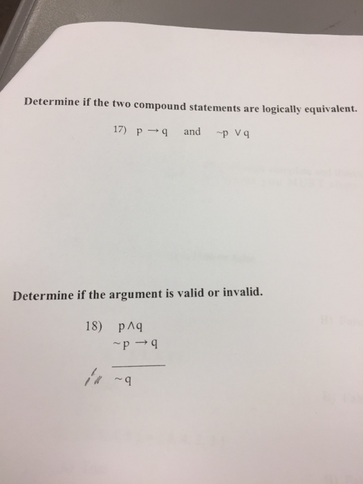 Solved Determine if the two compound statements are | Chegg.com