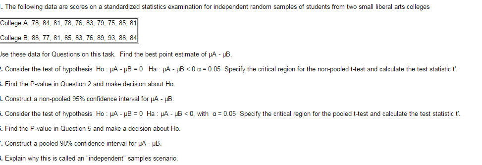 Solved The Following Data Are Scores On A Standardized | Chegg.com