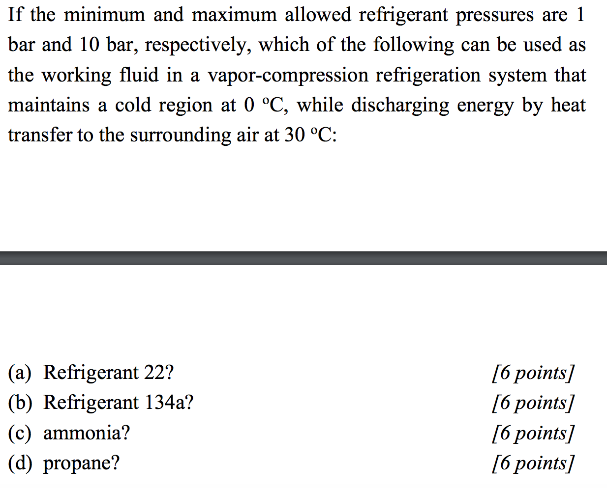 Solved If the minimum and maximum allowed refrigerant