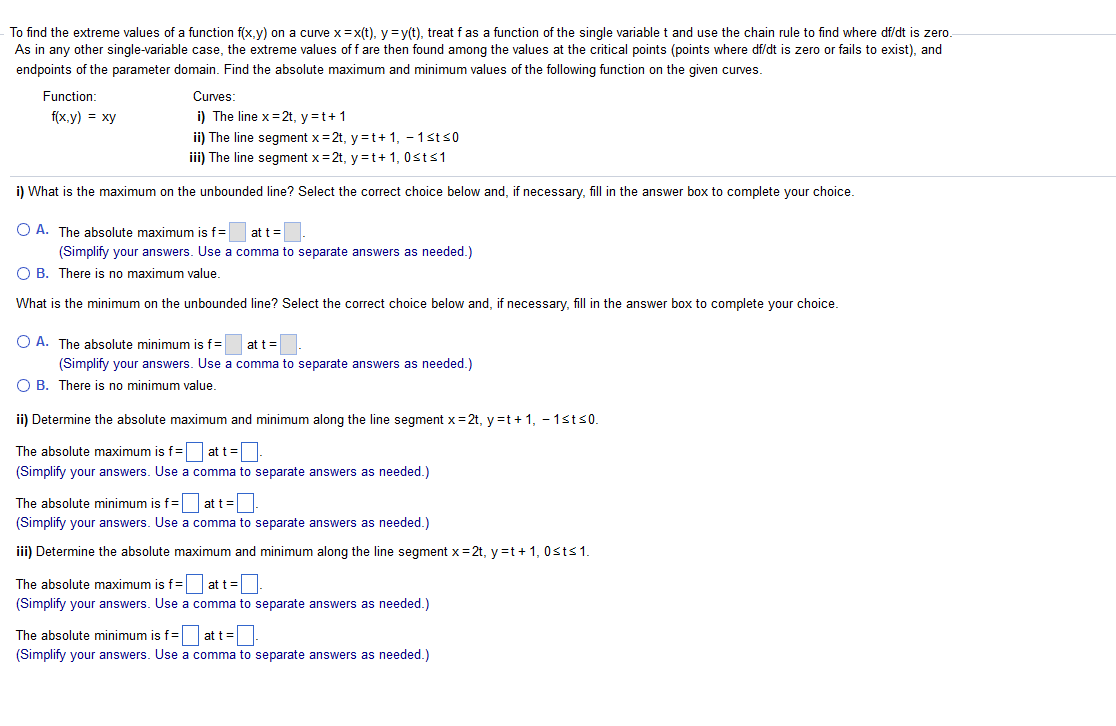 Solved To find the extreme values of a function f(x, y) on a | Chegg.com