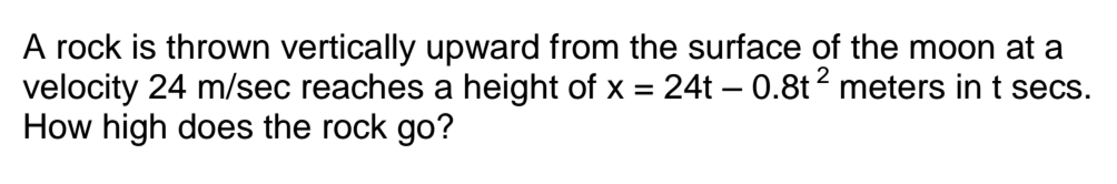 Solved A rock is thrown vertically upward from the surface | Chegg.com