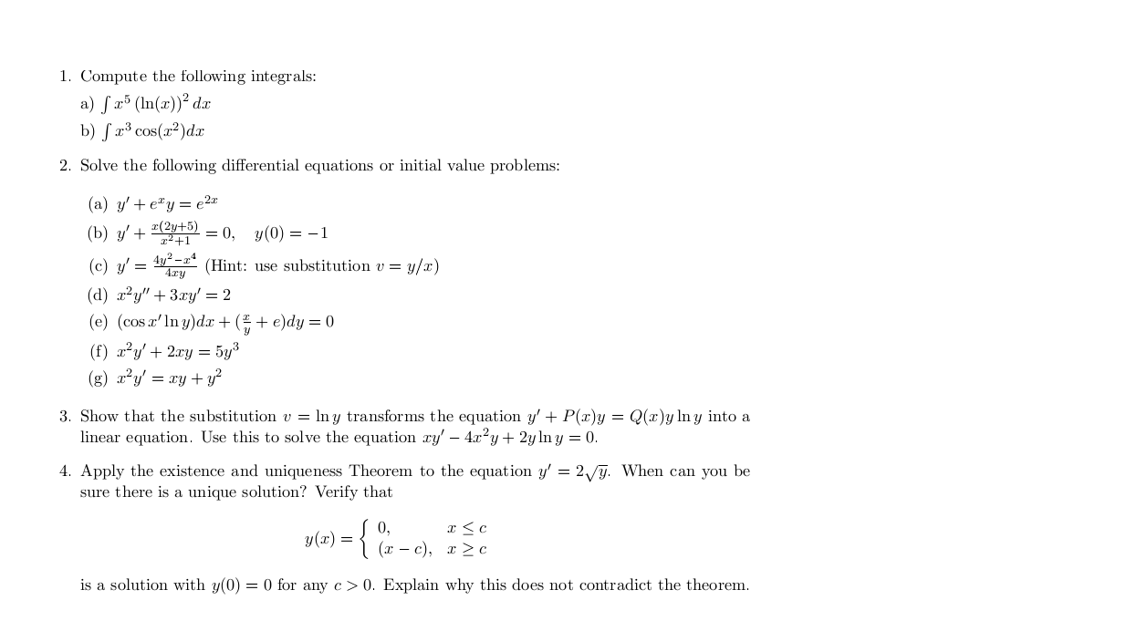 Solved Compute The Following Integrals Solve The Followi Chegg Com