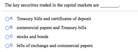 the key securities traded in the capital markets are