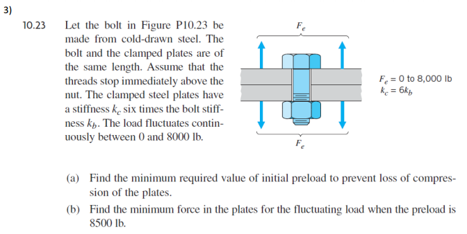 Solved Let the bolt in Figure P10.23 be made from cold-drawn | Chegg.com