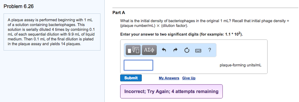 Solved A Plaque Assay Is Performed Beginning With 1 ML Of A | Chegg.com