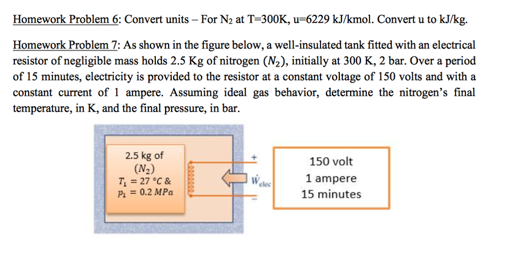 Solved Convert Units For N 2 At T 300K U 6229 KJ kmol Chegg solved-convert-units-for-n-2-at-t-300k-u-6229-kj-kmol-chegg