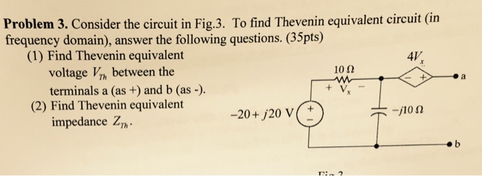 Solved Consider the circuit in Fig 3. To find Thevenin | Chegg.com