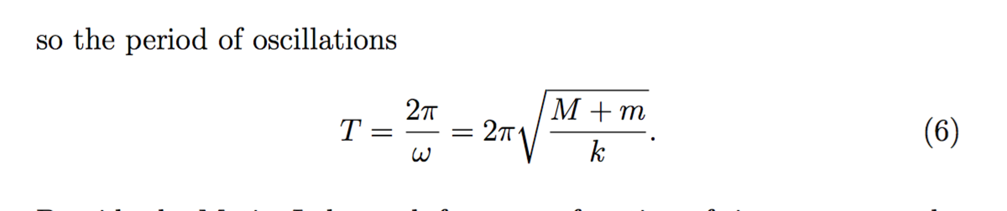 Solved so the period of oscillations T 2 pi omega 2 pi Chegg