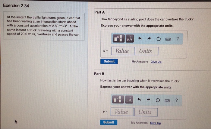 Solved Exercise 2.34 Part A At the instant the traffic light | Chegg.com