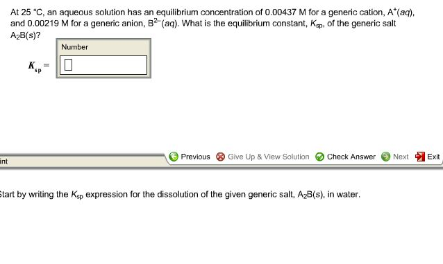 Solved At C An Aqueous Solution Has An Equilibrium Chegg Com